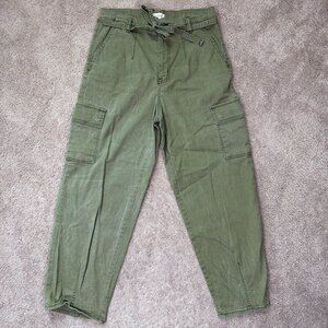 Jessica Simpson Cargo Pants Womens 30 Green Y2K Wide Leg Grunge Utility Workwear